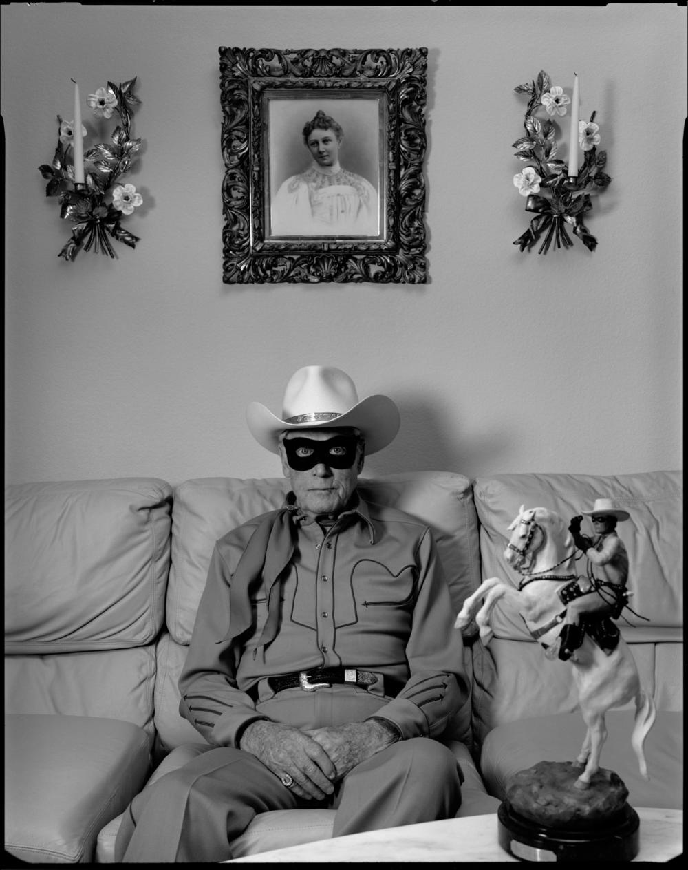 Clayton Moore, the former Lone Ranger, at home. Los Angeles, 1992.