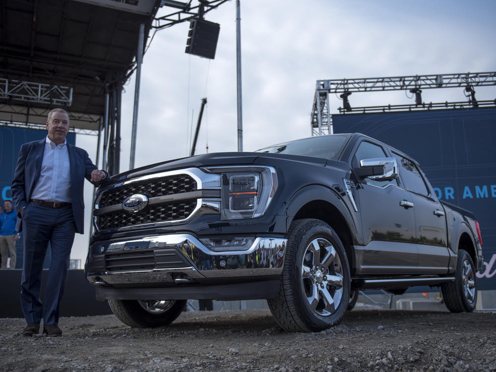 Bill Ford, executive chairman of Ford Motor Co., with the 2021 Ford F-150 King Ranch truck in September in Dearborn, Mich. Strong demand for high-margin vehicles such as pickups has propelled Ford and its rivals to remarkably strong earnings this past quarter.