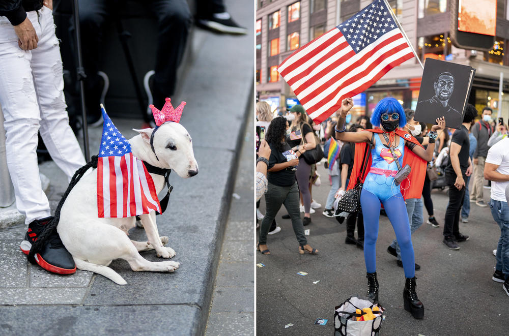 <strong>NEW YORK CITY:</strong> Right photo: Nubia, also known as Black Super Girl, poses for a portrait in Times Square.