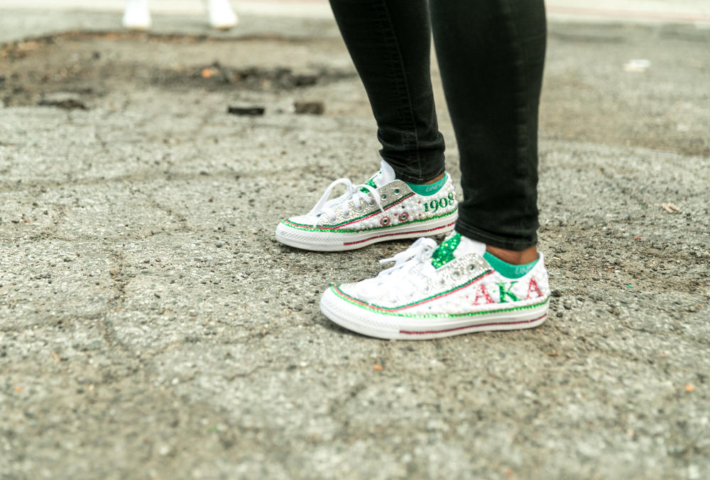 <strong>ATLANTA:</strong> A member of Alpha Kappa Alpha Sorority shown wore these sneakers.