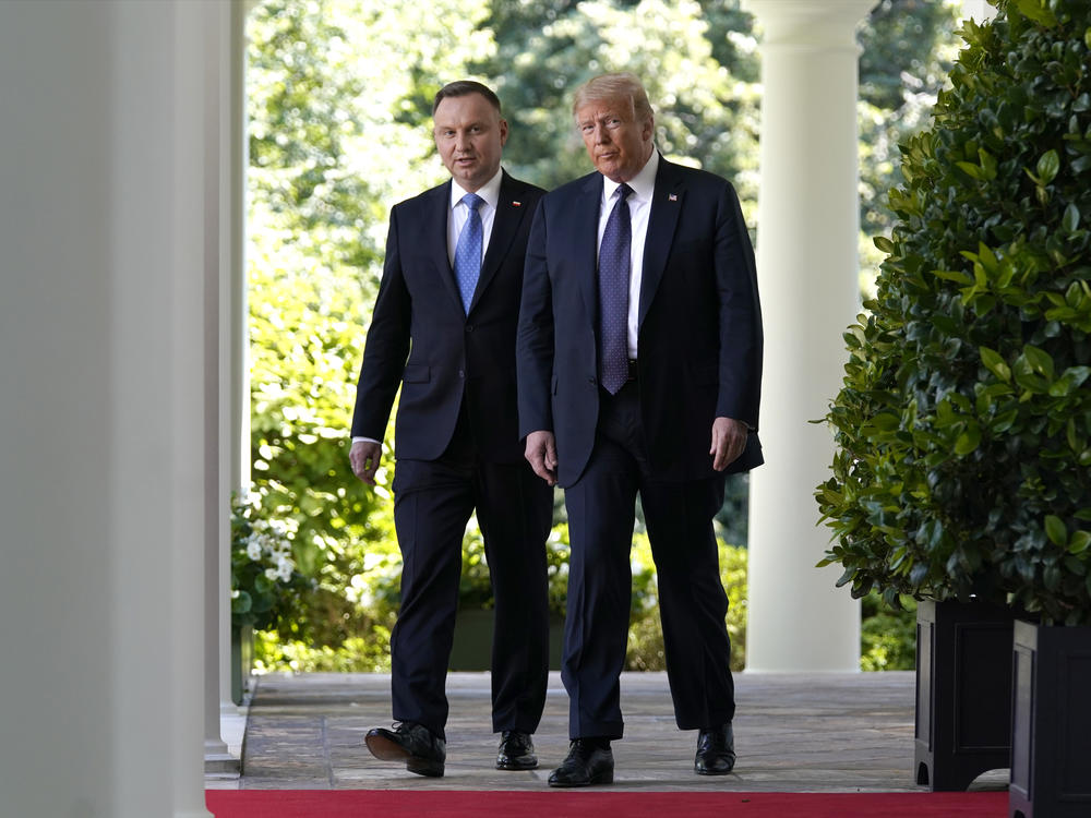 President Trump hosts Polish President Andrzej Duda at the White House in June.