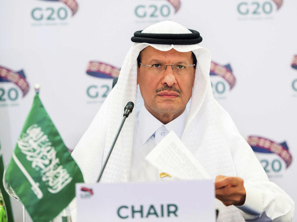 Prince Abdulaziz bin Salman, Saudi Arabia's minister of energy, chairs a virtual Group of 20 ministers meeting in April. The Saudi-led OPEC cartel decided to boost production modestly amid considerable uncertainty about the global economy.