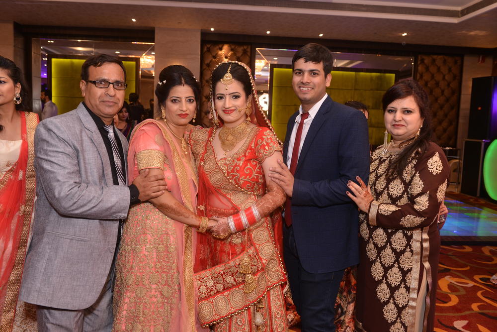 Sunit Girdhar (2nd from right) at his sister's wedding in India in 2019.