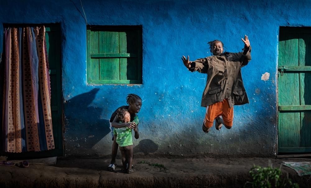 Children play on the street in a village outside of Addis Ababa, Ethiopia.