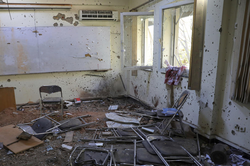 A view of a damaged room at the Kabul University following a deadly attack on Nov. 3. The day before, gunmen stormed the university, leaving many dead and wounded.