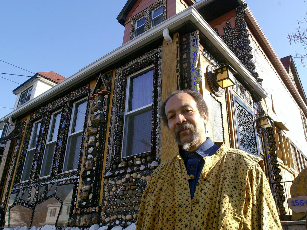 Milford Graves, circa 2000, in front of his house in South Jamaica, Queens, N.Y.