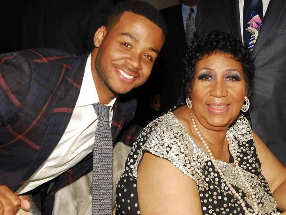 Kris Bowers with Aretha Franklin.