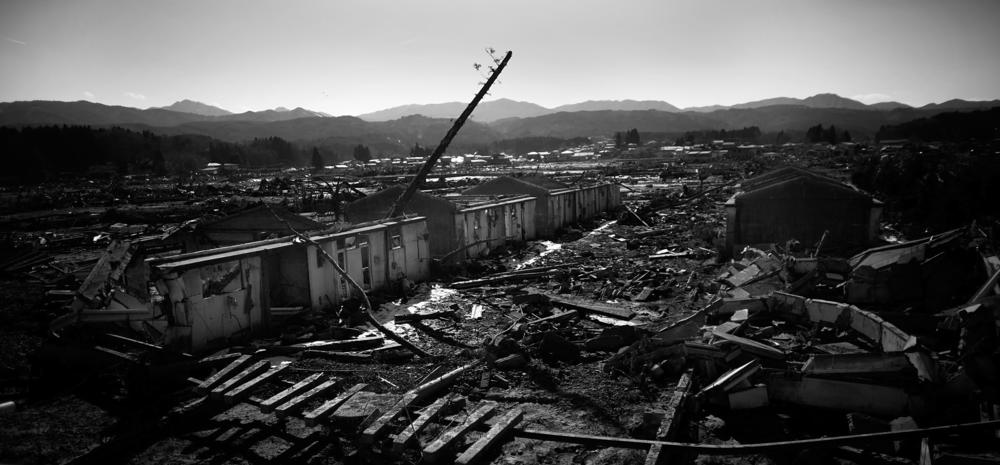 The coastal town of Noda in Iwate Prefecture, in northeastern Japan, lies in utter ruins on March 18, 2011.