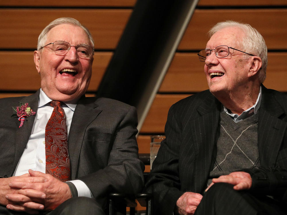 Former Vice President Walter Mondale and former President Jimmy Carter appeared together in 2018, marking Mondale's 90th birthday.