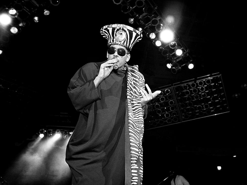 Digital Underground, led by Shock G, shown here in 1990, was one of the early rap groups to follow the example — in sound and energy — set by George Clinton and Parliament Funkadelic.