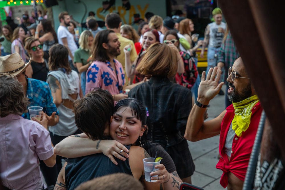 Dylan Reece, Winona Grindr and other DJs celebrate the return of live music with a dance party at Cheer Up Charlies, a popular LGBTQ-friendly outdoor bar and venue in the Red River Cultural District in Austin on May 15. <a href=