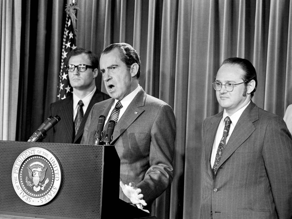 President Richard Nixon explaining aspects of the special message sent to the Congress on June 17, 1971, asking for an extra $155 million for a new program to combat the use of drugs. He labeled drug abuse 