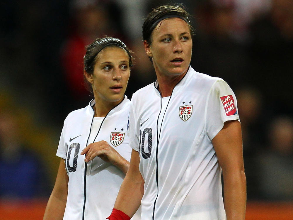 In the first half of Lloyd's career, she played alongside Abby Wambach, one of the most prolific scorers the game has ever seen. Lloyd (left) and Wambach are seen here during a 2011 World Cup match in Germany.