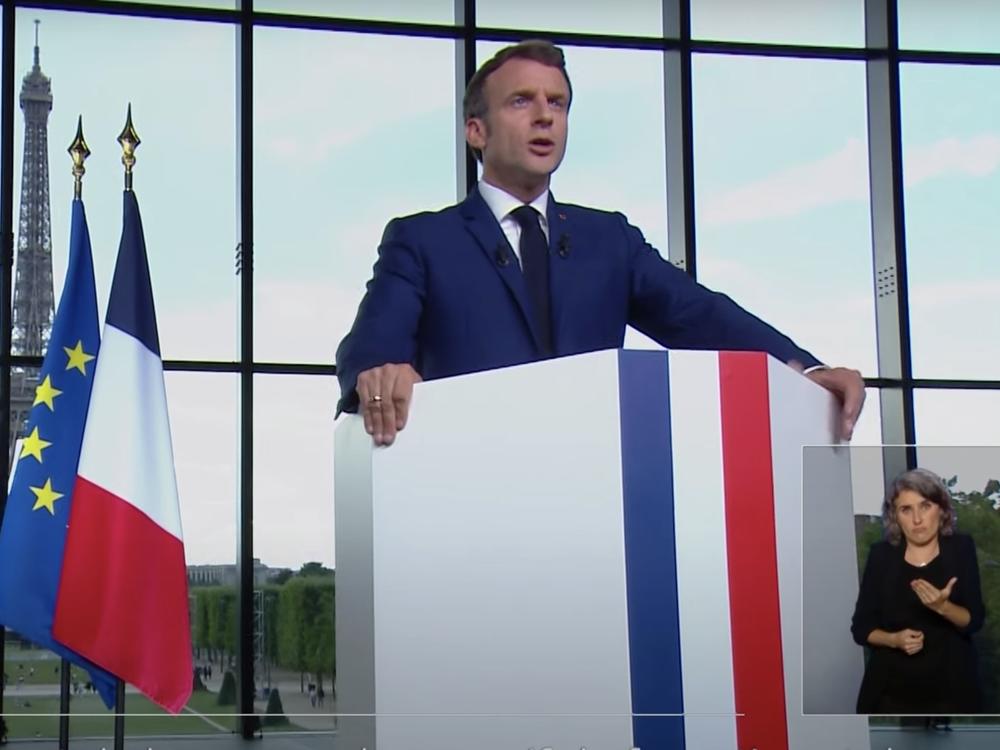 French President Emmanuel Macron says vaccination is 
