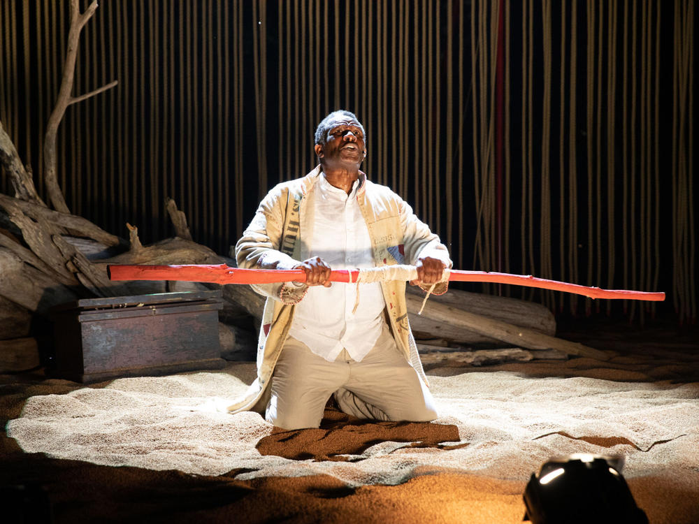 John Douglas Thompson portrays the magician Prospero in a Commonwealth Shakespeare Company production of <em>The Tempest</em> in Boston this month.