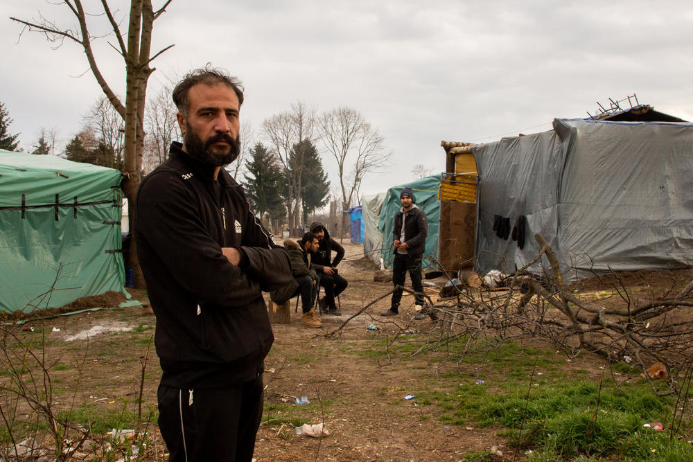 Tareq Abu Hatim, from Homs, Syria, lives just outside the perimeter of Sombor camp in Serbia's north, and has been on the road for the past year and a half. He says he paid more than $8,300 in his attempt to reach the EU, selling his house and receiving financial help from his friends and family.