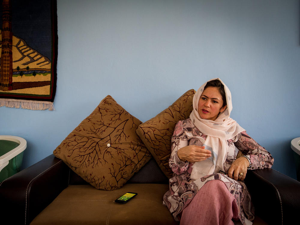 Fawzia Koofi, an Afghan politician and former member of parliament for Badakhshan province, speaks in her office on Sept. 12, 2019.