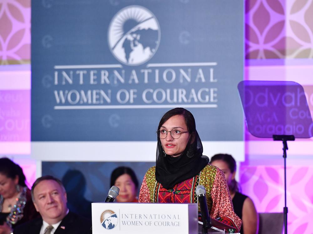 Zarifa Ghafari received the annual International Women of Courage Award at a ceremony at the State Department in March 2020.