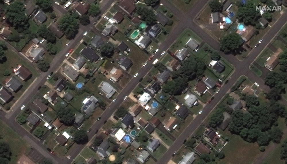<strong>BEFORE FLOOD - July 14, 2020:</strong> Close-up of homes along Boesel Avenue in Manville, N.J.