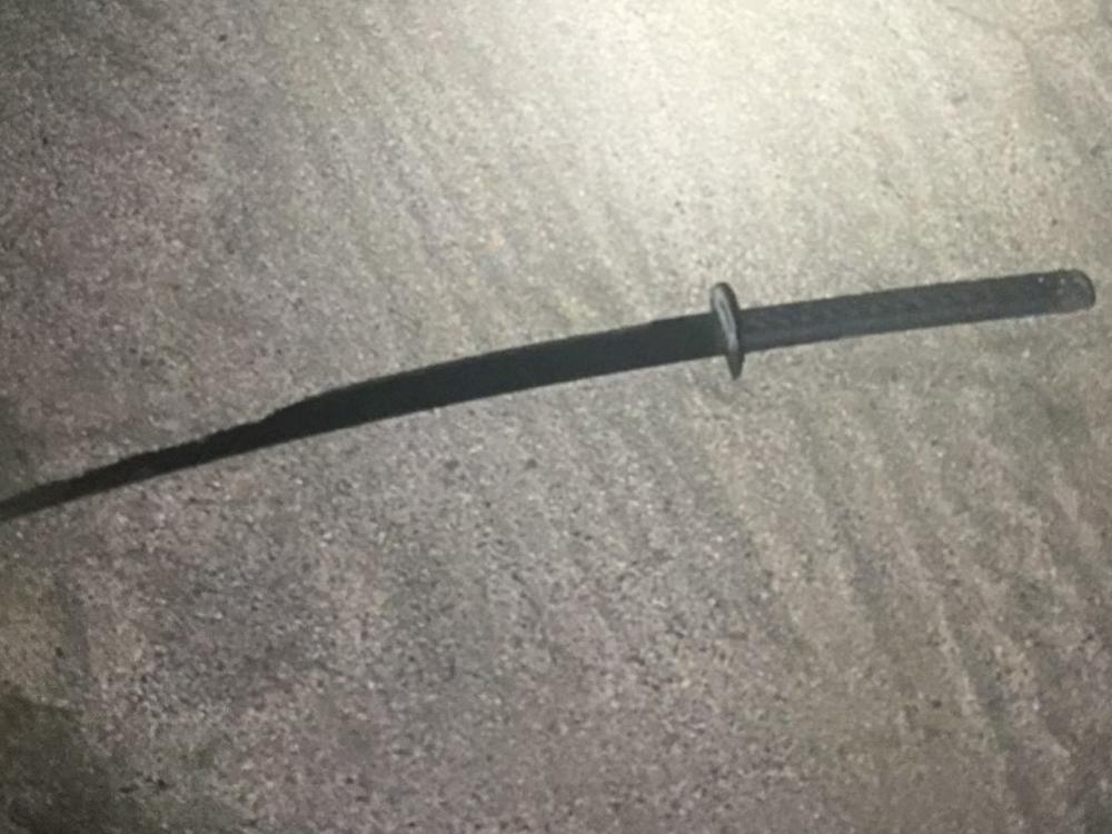 The sword used in an assault by a man dressed as a ninja.