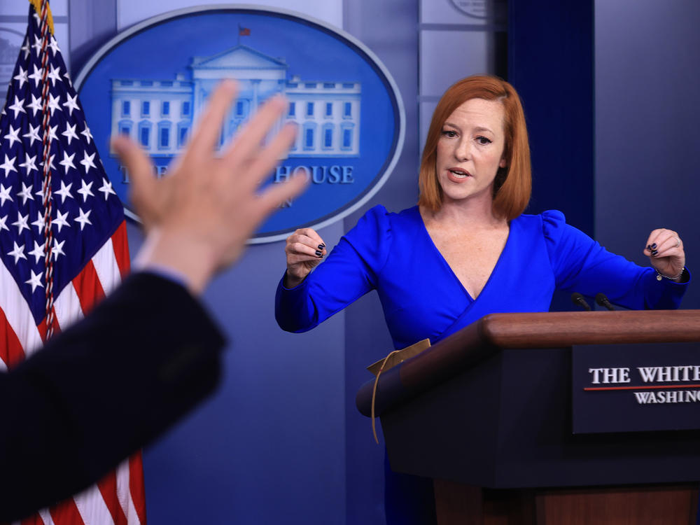 White House press secretary Jen Psaki on Oct. 27, the day she decided she would stay home rather than travel to Europe with President Biden. Today, she revealed she has tested positive for COVID-19.