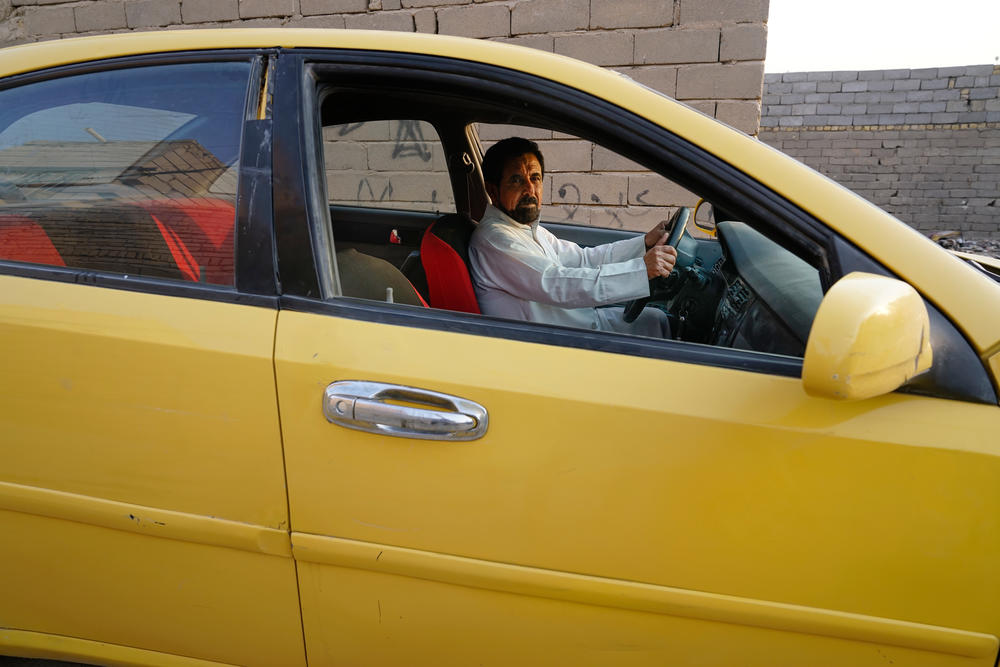 Hameed Hassab Ali, a former fisherman in the marshlands, now works as a taxi driver in the city of Nasiriyah.