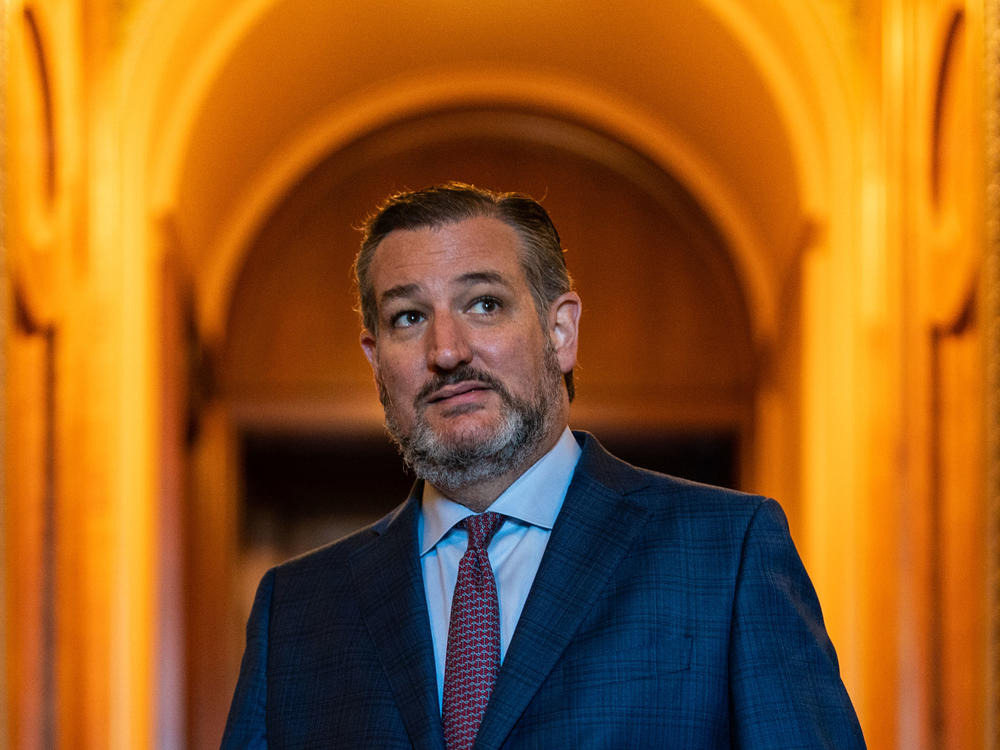 Sen. Ted Cruz, R-Tex., departs from the Senate chamber following a vote on Nov. 3 in Washington, D.C.