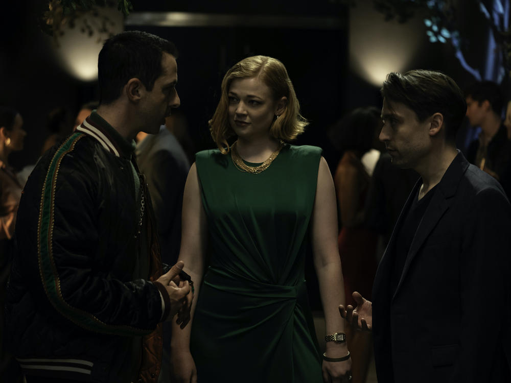Jeremy Strong, Sarah Snook and Kieran Culkin play siblings who are vying to take over the family's media conglomerate in <em>Succession</em>.