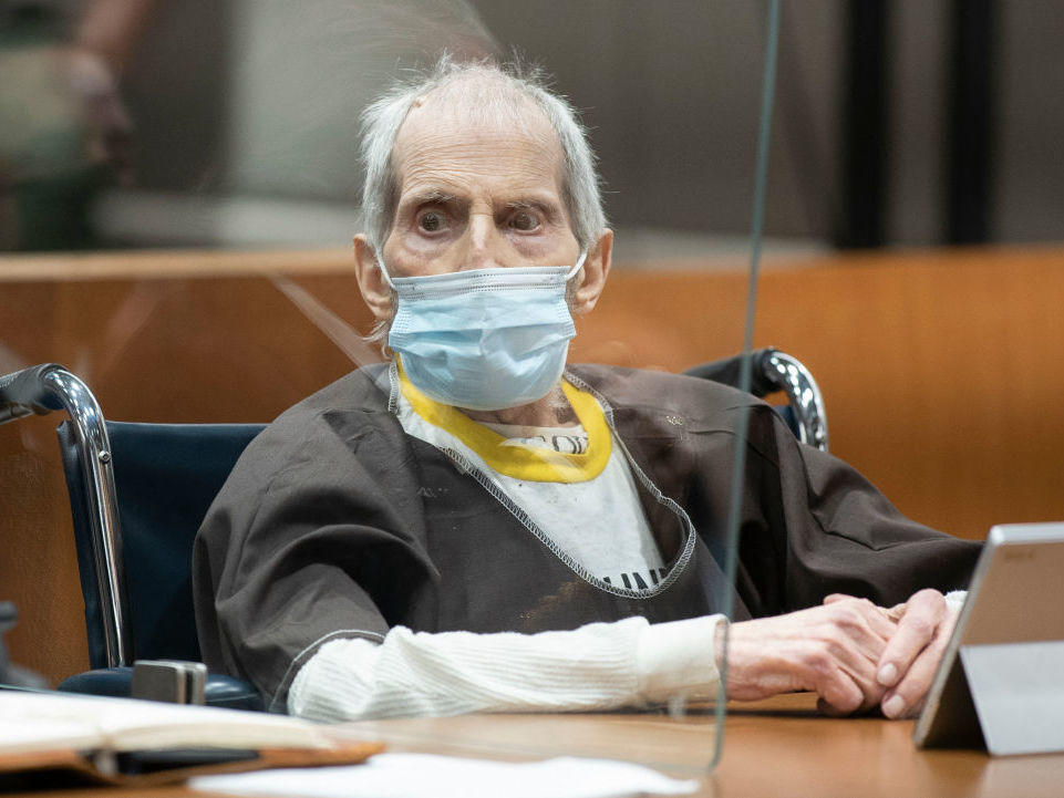 Robert Durst is sentenced on Oct. 14, 2021, in Los Angeles. Durst was sentenced to life without the possibility of parole for the 2000 murder of Susan Berman.