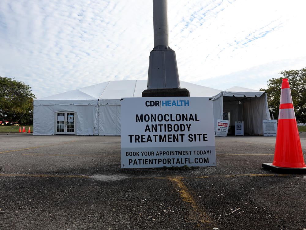 A monoclonal treatment site in Miami is closed on Tuesday after the Food and Drug Administration curbed use of some treatments.
