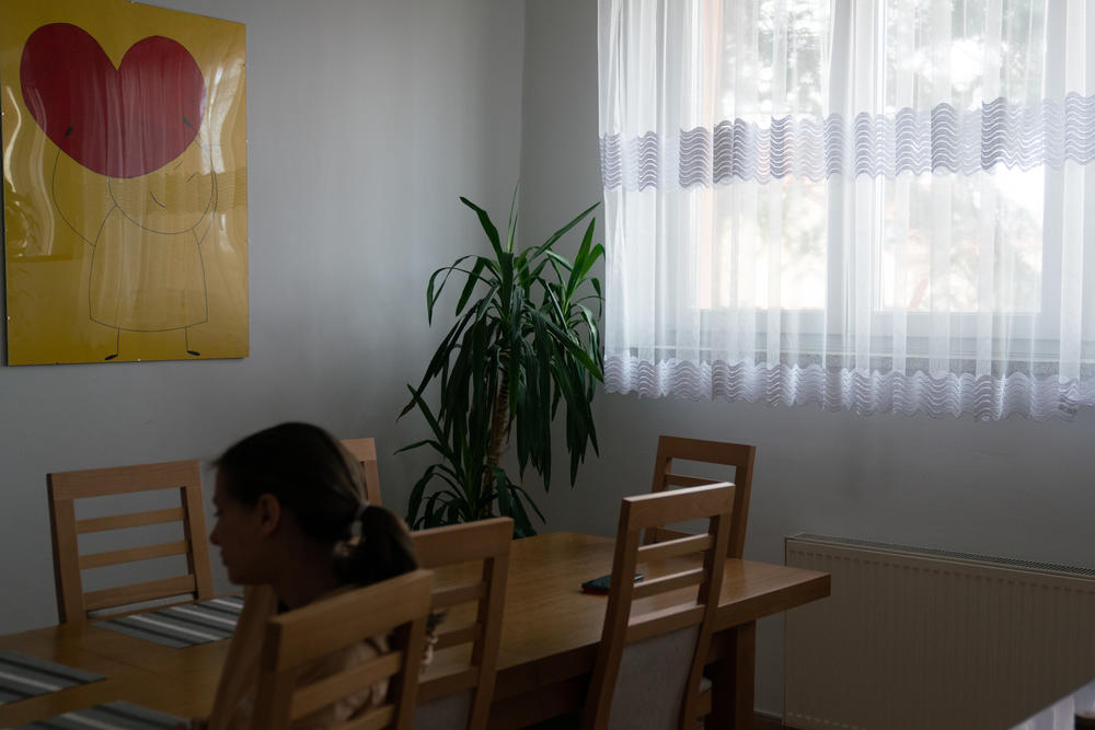 A Ukrainian girl is being fostered at a home in Poland.