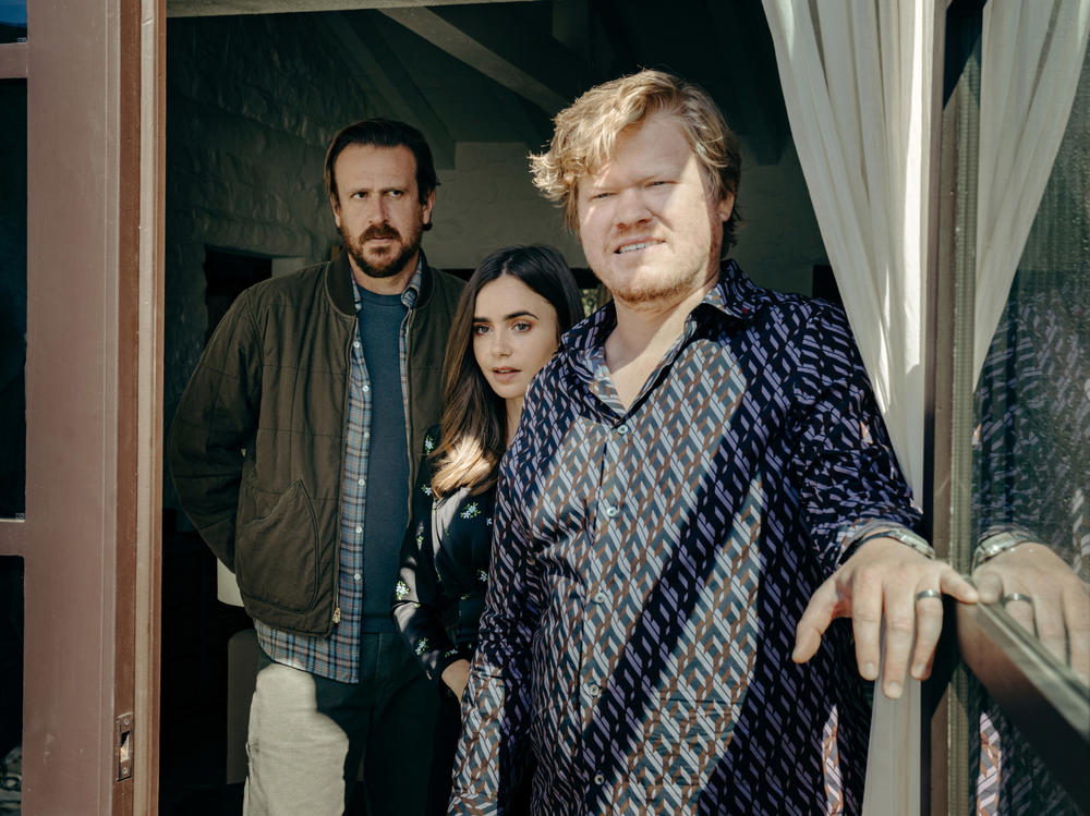 Jason Segel, Lily Collins and Jesse Plemons play three unnamed characters who simultaneously seem on the verge of violence — or an alilance.