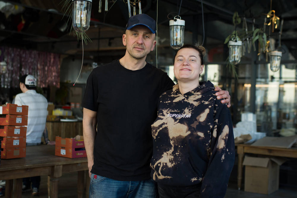 Restaurant owners Ruslan Buryak and Anastasiia Yerak say they have their own part to play in the war effort: serving meals to the Ukrainian forces.