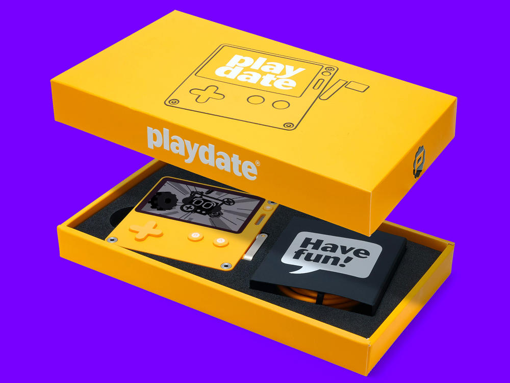 The Playdate's friendly packaging design.