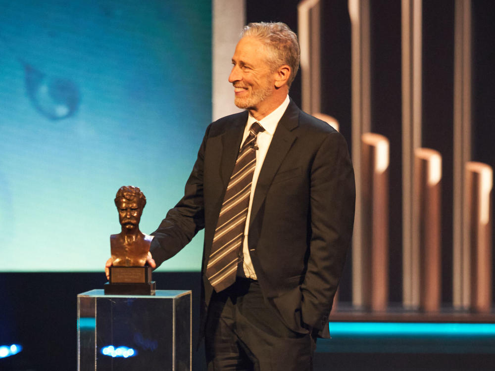 Jon Stewart accepts the Mark Twain Prize for American Humor at The Kennedy Center in Washington, D.C.