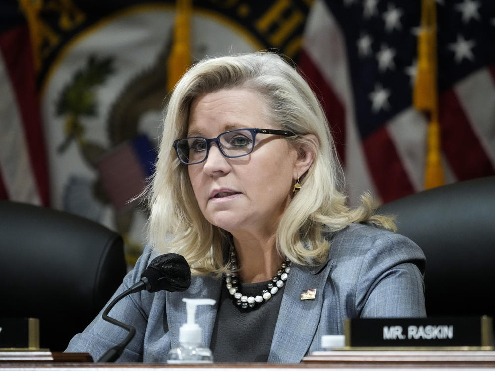 Rep. Liz Cheney (R-WY) speaks during a Select Committee to Investigate the January 6th Attack on the U.S. Capitol business meeting on Capitol Hill March 28, 2022 in Washington, DC.