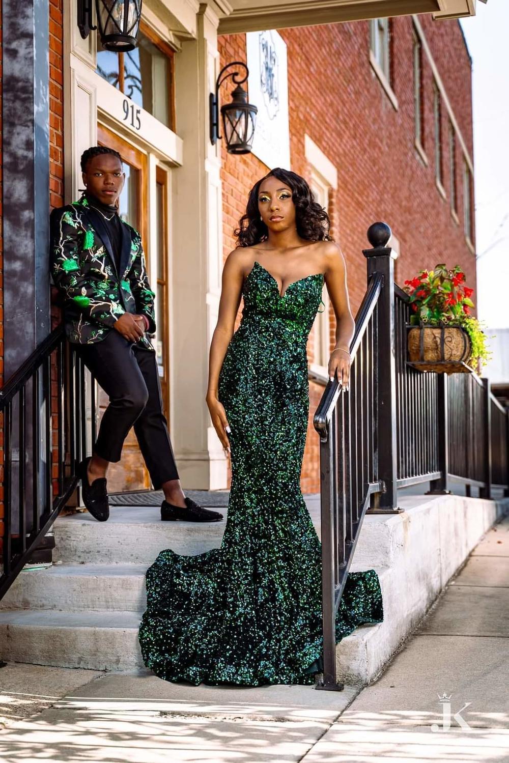 emerald green prom tux