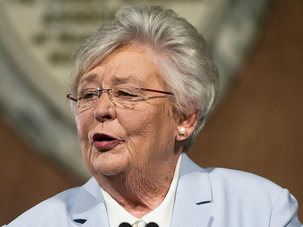 Alabama Gov. Kay Ivey delivers her state of the state address at the State Capitol building in Montgomery, Ala., Jan. 11, 2022. Ivey faced eight challengers in the Republican primary for governor