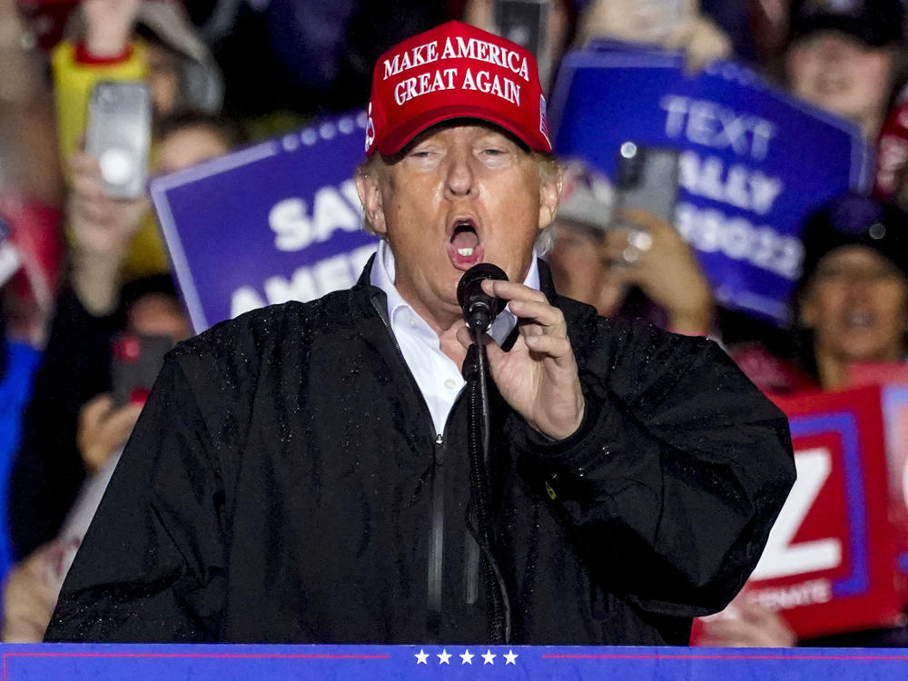 Former President Donald Trump speaks at a campaign rally in Greensburg, Pa., on May 6. A federal judge on Friday dismissed Trump's lawsuit against New York Attorney General Letitia James, allowing her civil investigation into his business practices to continue.