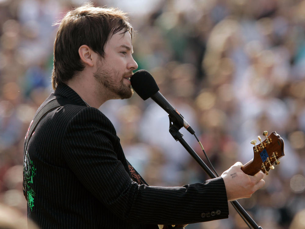 David Cook during a homecoming celebration at Blue Springs South High School in Blue Springs, Mo., in 2008, before he was crowned American Idol.
