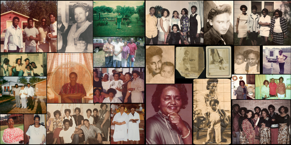 <em>Grandmothers' Splendor</em>, collage, Wharton, Texas, 2021.