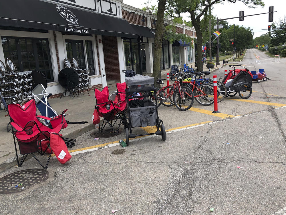 Terrified paradegoers fled a Fourth of July parade after shots were fired, leaving behind their belongings as they sought safety on Monday in Highland Park, Ill.