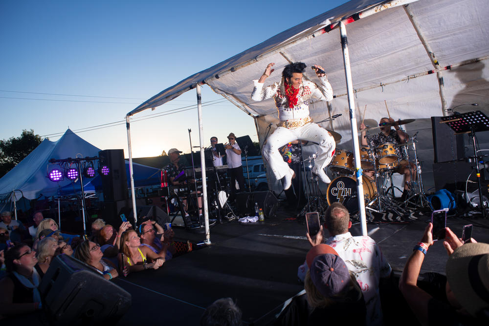 Steve Michaels of Milton, Ontario, Canada, performs at Michigan Elvisfest on Saturday, July 9.