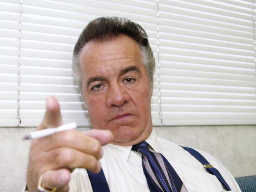 Actor Tony Sirico relaxing in his trailer circa 2000 on the set of <em>The Sopranos</em>.