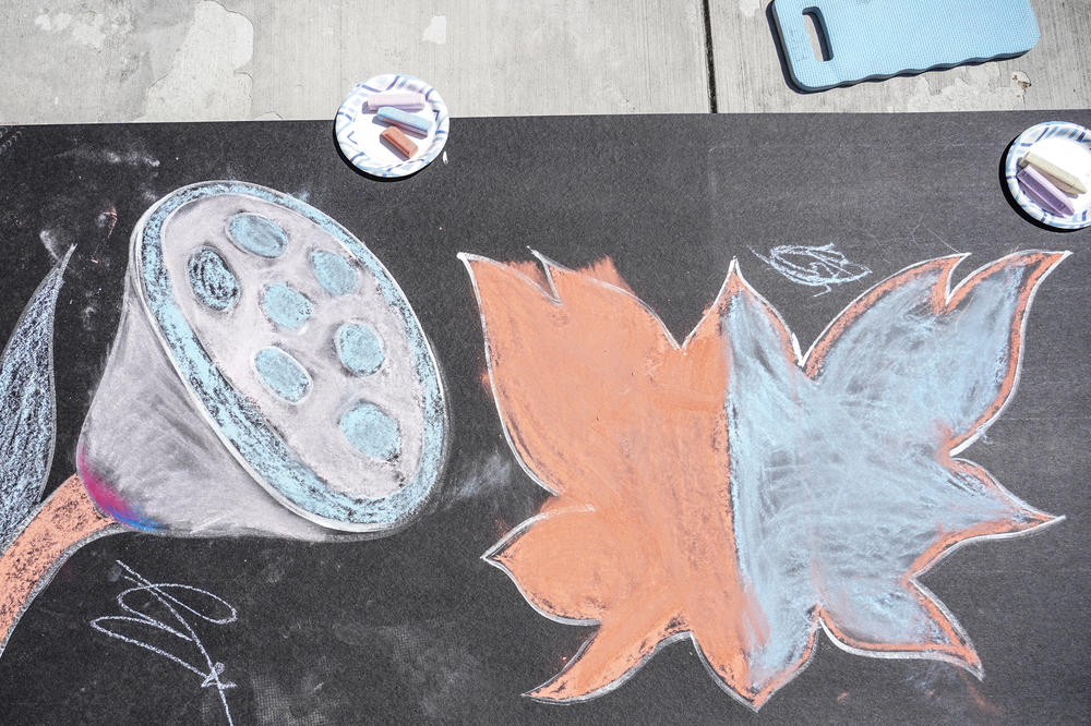 Chalk Walk was filled with children and adults creating art across the space provided by the Phillips Collection.