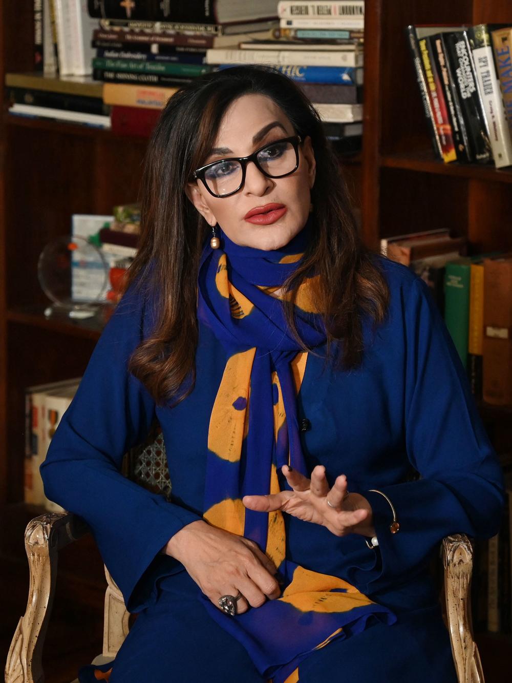 Sherry Rehman, Pakistan's minister of climate change, pictured speaking to the AFP in Islamabad in June.