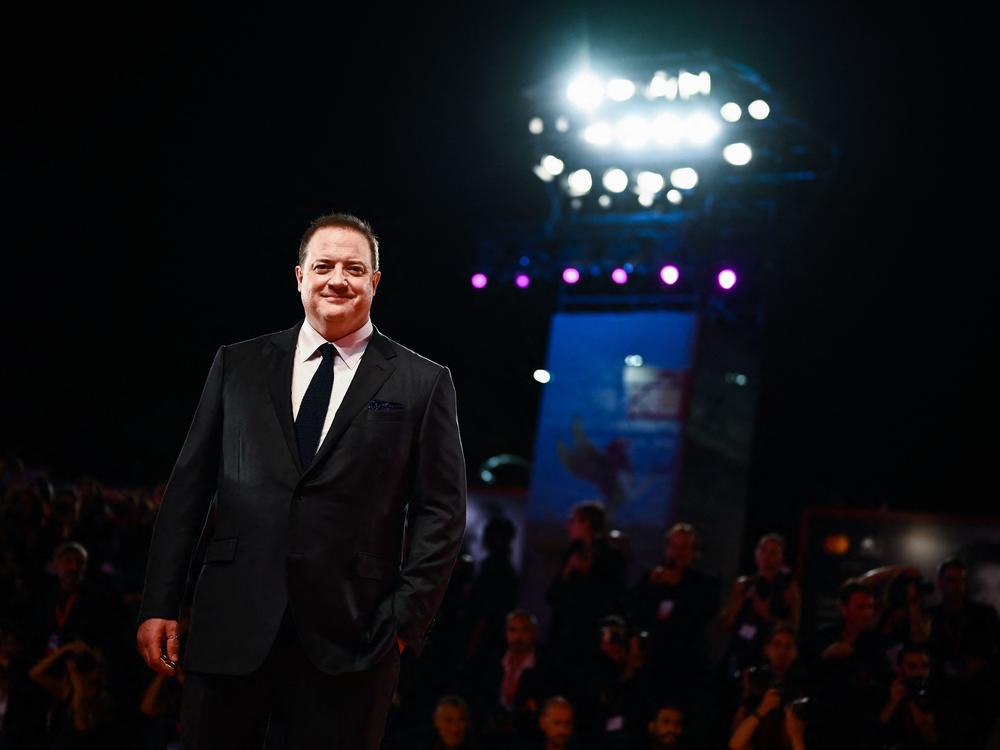 Actor Brendan Fraser arrives on September 4, 2022 for the screening of the film 