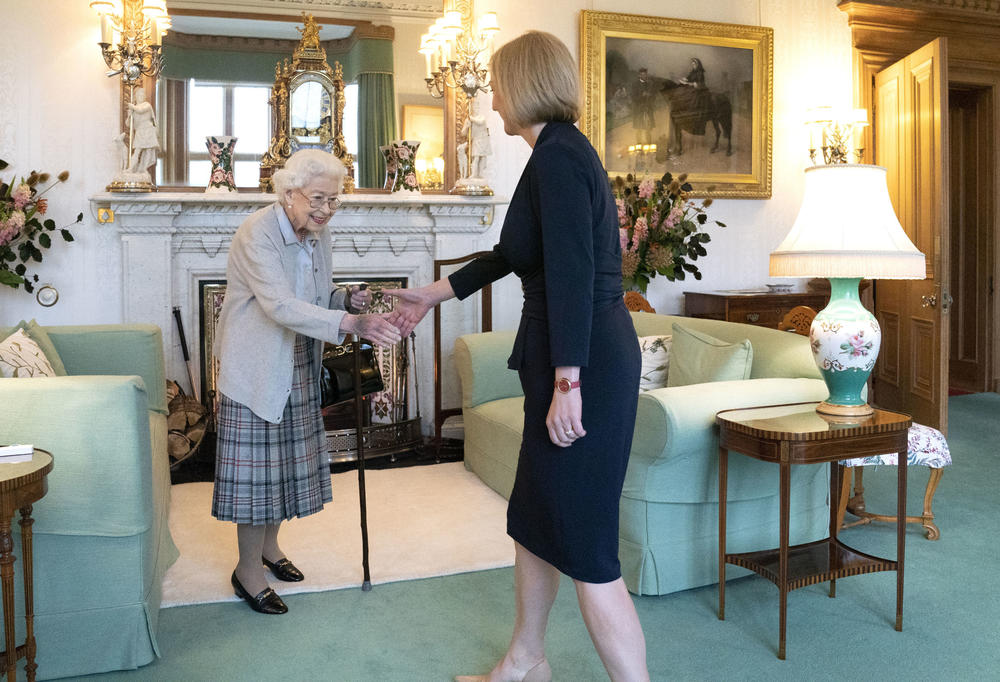 <strong>September 6, 2022:</strong> Queen Elizabeth greets newly-elected leader of the Conservative party Liz Truss as she arrives at Balmoral Castle in Aberdeen, Scotland, for an audience where she will be invited to become Prime Minister and form a new government.