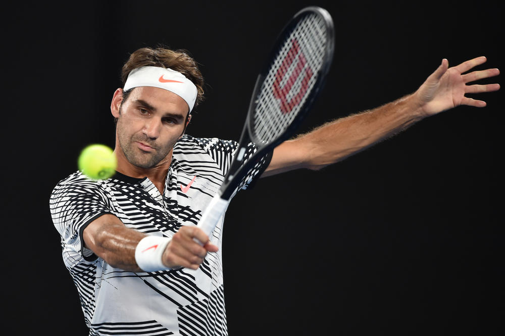 <strong>January 16, 2017:</strong> Switzerland's Roger Federer hits a return against Austria's Jurgen Melzer during their men's singles match on day one of the Australian Open tennis tournament in Melbourne.
