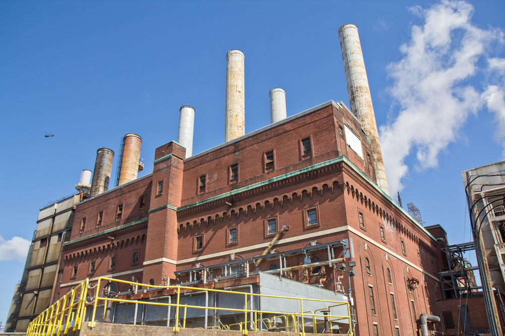 Vicinity Energy's plant in the Grays Ferry section of South Philadelphia includes a building built in 1915, alongside a modern co-generation plant. Originally coal was used to generate steam, but today, waste heat from a natural gas burning power plant is used. Vicinity says renewables could generate steam in the future.